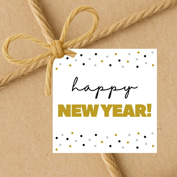 INSTANT DOWNLOAD Happy New Year Square Gift Tags 2.5x2.5