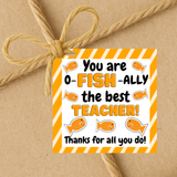 INSTANT DOWNLOAD You Are O-Fish-Ally The Best Teacher Square Gift Tags 2.5x2.5