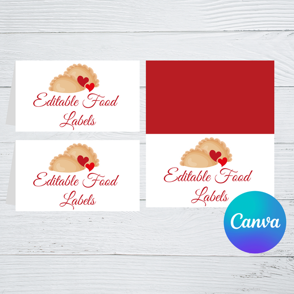 DIGITAL DOWNLOAD ONLY Editable The Perfect Pair-ogi Food Label Tents