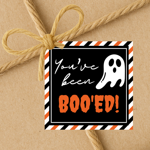 INSTANT DOWNLOAD You've Been Boo'ed Ghost Square Gift Tags 2.5x2.5