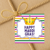 INSTANT DOWNLOAD Happy Mardi Gras Square Gift Tags 2.5x2.5