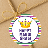 INSTANT DOWNLOAD Happy Mardi Gras Round 2" Gift Tags