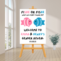DIGITAL DOWNLOAD ONLY Fish Themed Gender Reveal Party Welcome Sign