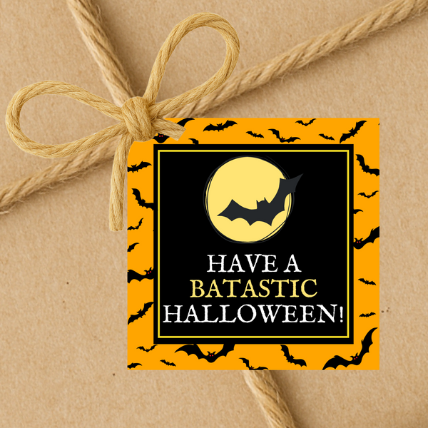 INSTANT DOWNLOAD Have A Batastic Halloween Square Gift Tags 2.5x2.5