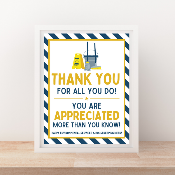 INSTANT DOWNLOAD Happy Environmental Services & Housekeeping Week Sign 8x10