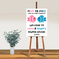 DIGITAL DOWNLOAD ONLY Fish Themed Gender Reveal Party Welcome Sign