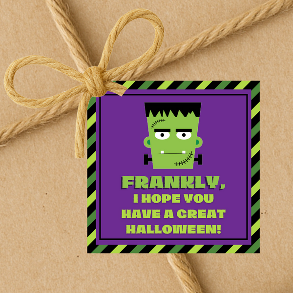 INSTANT DOWNLOAD Frankly, I Hope You Have A Great Halloween Square Gift Tags