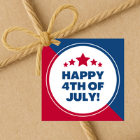 INSTANT DOWNLOAD Happy 4th Of July Square Gift Tags 2.5x2.5