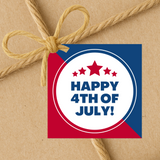 INSTANT DOWNLOAD Happy 4th Of July Square Gift Tags 2.5x2.5