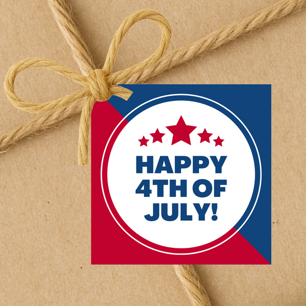 INSTANT DOWNLOAD Happy 4th Of July Square Gift Tags 2.5x2.5