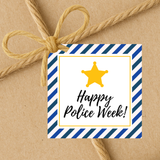 INSTANT DOWNLOAD Happy Police Week Square Gift Tags 2.5x2.5
