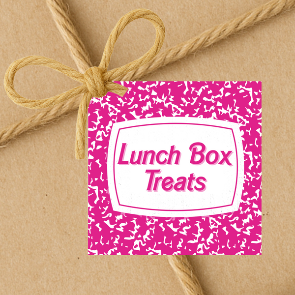Pink Notebook Lunch Box Treats Tags | Back To School Gift Tags | Instant Download | 2.5x2.5