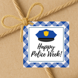 INSTANT DOWNLOAD Happy Police Week Square Gift Tags 2.5x2.5