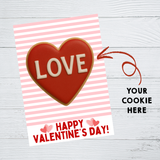 INSTANT DOWNLOAD Happy Valentine's Day Cookie Cards 3.5x5