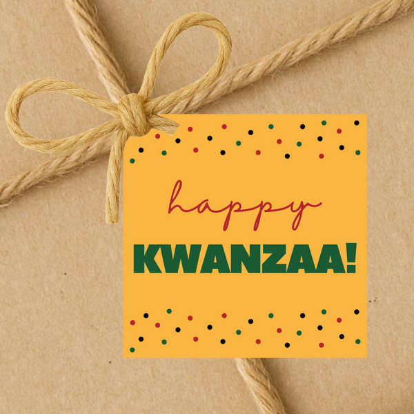INSTANT DOWNLOAD Happy Kwanzaa Square Gift Tags 2.5x2.5