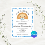 Editable Blue Polish A Little Pierog Is On The Way Baby Shower Invitation | Instant Download | Canva Template | 5x7