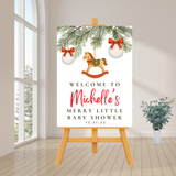 Editable Christmas A Merry Little Baby Shower Welcome Sign | Instant Download | Canva Template | 18x24, 24x36