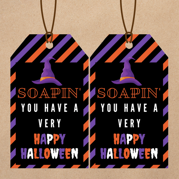 INSTANT DOWNLOAD Soapin' You Have A Very Happy Halloween Gift Tags