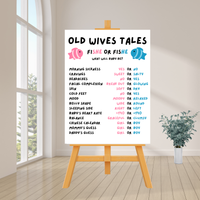 DIGITAL DOWNLOAD ONLY Fish Themed Gender Reveal Old Wives Tales Sign