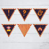 INSTANT DOWNLOAD Printable Halloween Circus/Carnival Themed Banner 5.5x4.8