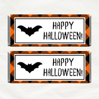 INSTANT DOWNLOAD Bat Happy Halloween Chocolate Bar Wrappers
