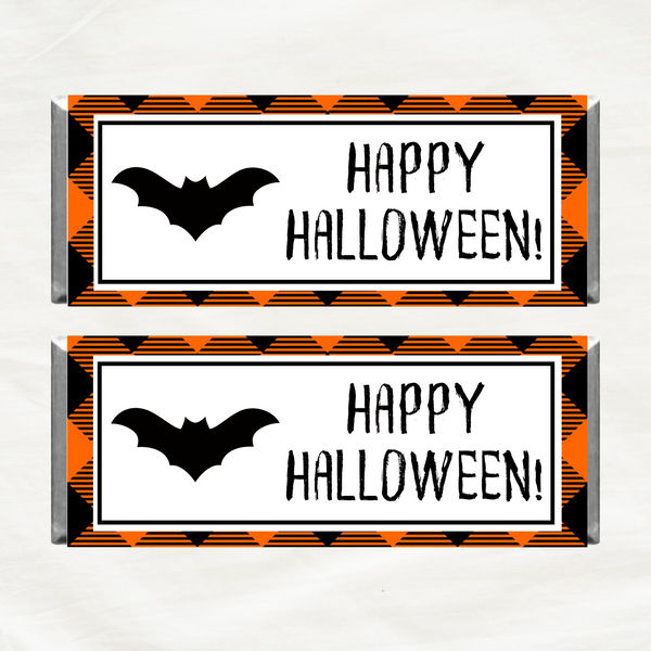 INSTANT DOWNLOAD Bat Happy Halloween Chocolate Bar Wrappers