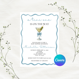 Editable Blue A Tini One Is On The Way Baby Shower Invitation | Instant Download | Canva Template | 5x7