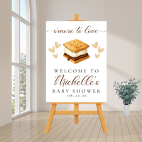 Editable S'more To Love Baby Shower Welcome Sign | S'mores Theme | Instant Download | Canva Template | 18x24, 24x36