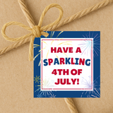 INSTANT DOWNLOAD Have A Sparkling 4th Of July Square Gift Tags 2.5x2.5