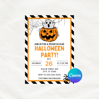 Editable Halloween Party Invitation Template 5x7