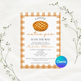 Editable A Little Cutie Pie Is On The Way Baby Shower Invitation Template | Fall Theme | Instant Download | Canva Template | 5x7