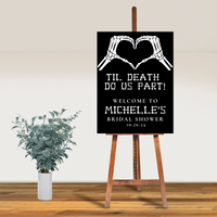 Editable Till Death Do Us Part Bridal Shower Welcome Sign | Halloween Theme | Instant Download | Canva Template | 18x24, 24x36