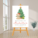 Editable Christmas We Can Bearly Wait Baby Shower Welcome Sign | Christmas Theme | Instant Download | Canva Template | 18x24, 24x36