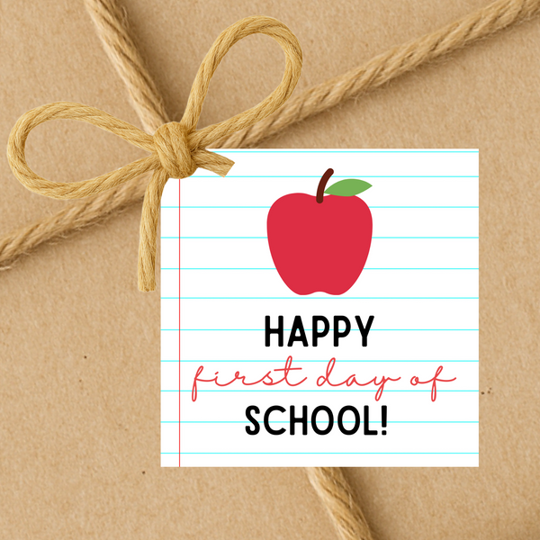 INSTANT DOWNLOAD Happy First Day Of School Square Gift Tags 2.5x2.5