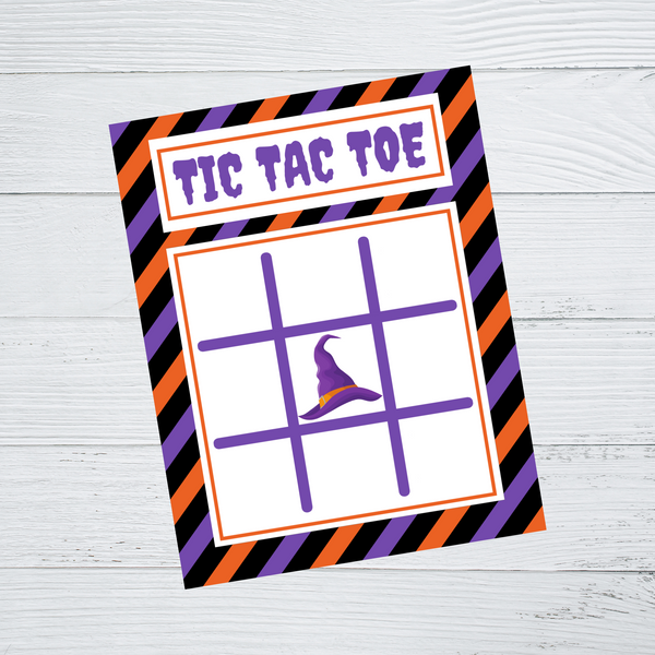 INSTANT DOWNLOAD Halloween Witch Tic Tac Toe Game Cards