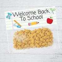 INSTANT DOWNLOAD Welcome Back To School Favor Bag Toppers