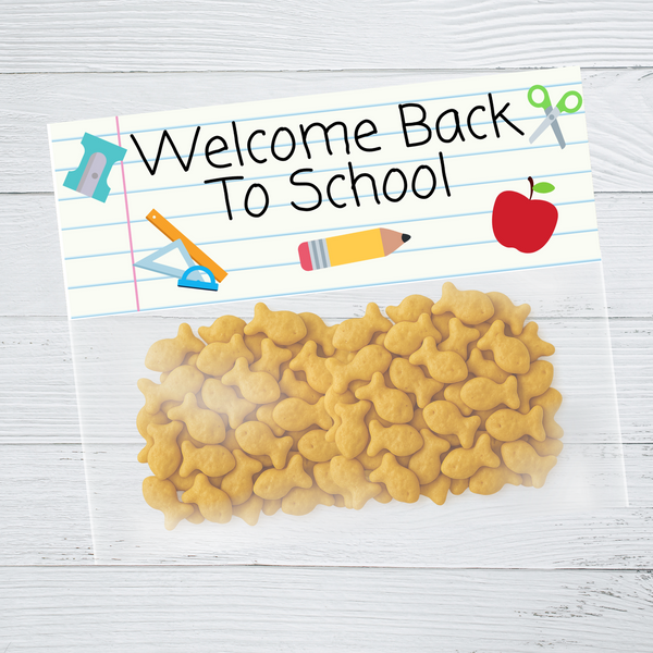 INSTANT DOWNLOAD Welcome Back To School Favor Bag Toppers