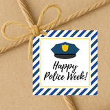 INSTANT DOWNLOAD Happy Police Week Square Gift Tags 2.5x2.5