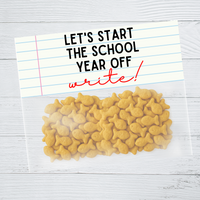 INSTANT DOWNLOAD Let's Start The School Year Off Write Favor Bag Toppers