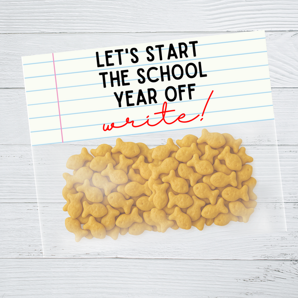 INSTANT DOWNLOAD Let's Start The School Year Off Write Favor Bag Toppers