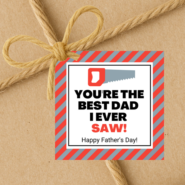 INSTANT DOWNLOAD You're The Best Dad I Ever Saw Square Gift Tags 2.5x2.5
