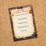 INSTANT DOWNLOAD Pirate Themed Teacher Questionnaire 5x7