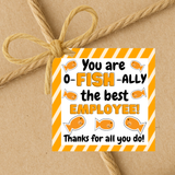 INSTANT DOWNLOAD You Are O-Fish-Ally The Best Employee Square Gift Tags 2.5x2.5