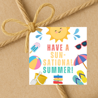 INSTANT DOWNLOAD Have A Sunsational Summer Square Gift Tags 2.5x2.5