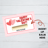 INSTANT DOWNLOAD Happy Valentine's Day Lip Balm Tags 2.5x4