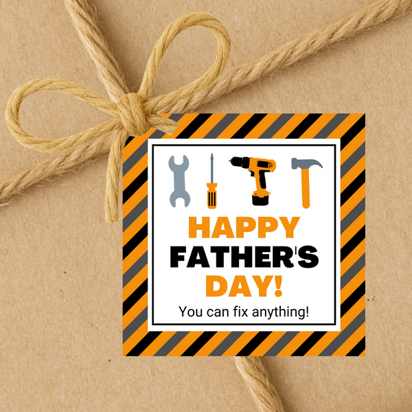 INSTANT DOWNLOAD Happy Father's Day You Can Fix Anything Square Gift Tags 2.5x2.5