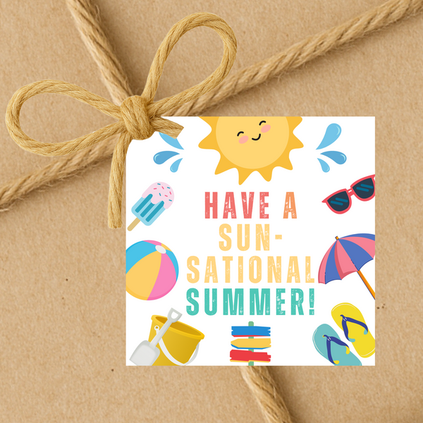 INSTANT DOWNLOAD Have A Sunsational Summer Square Gift Tags 2.5x2.5