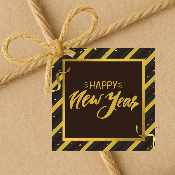 INSTANT DOWNLOAD Happy New Year Square Gift Tags 2.5x2.5