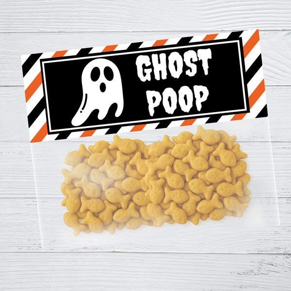 INSTANT DOWNLOAD Ghost Poop Favor Bag Toppers