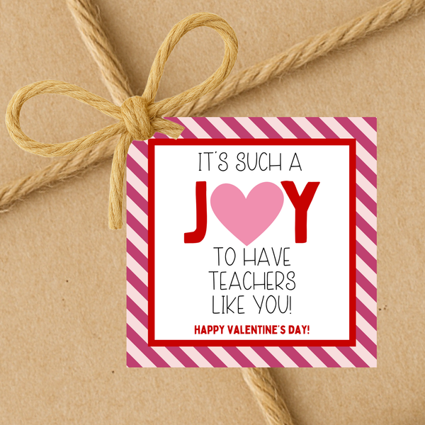 INSTANT DOWNLOAD It's Such A Joy To Have Teachers Like You Happy Valentine's Day Gift Tags 2.5x2.5